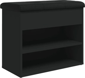vidaXL fekete szerelt fa cipőtároló pad 62 x 32 x 50 cm