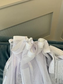 Kész függöny fehér-fekete mintával 300x180 cm