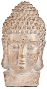 Dekoratív kerti figura Buddha fej Fehér Arany 65 cm