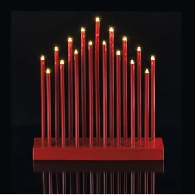 LED Karácsonyi gyertyatartó 17xLED/3xAA piros