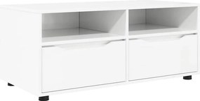 vidaXL TV szekrény fiókkal Magas Fényű Fehér 100 x 48 x 43 cm Faanyag