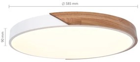 Brilagi - LED dimmelhető lámpatest PILANA LED/60W/230V tölgy/fehér átm. 60 cm + távirányító