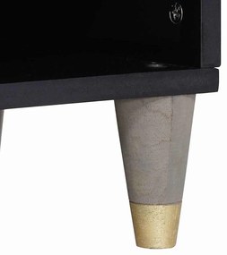 TV szekrény Szürke és Arany 100 x 33.5 x 46 cm Tömör mangófa