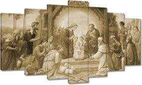 Vászonkép 140x80 Szépia színű jászol