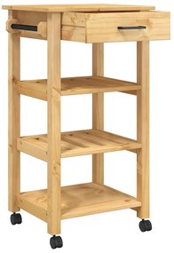 MONZA tömör fenyőfa konyhai kocsi 48 x 40 x 88,5 cm