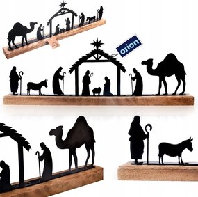 KarĂĄcsonyi betlehem fĂĄbĂłl kĂ©szĂŒlt fĂ©m Orion 51 x 5 x 18 cm