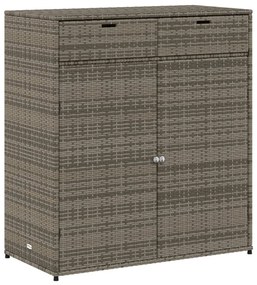 szürke polyrattan kerti tárolószekrény 105 x 55 x 113 cm