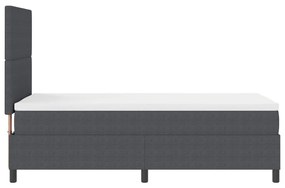 Boxspring ágy matraccal sötétszürke 80x200 cm kordbársony szövet
