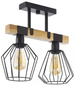 Felületre szerelhető csillár CAMEROON 2xE27/60W/230V fekete/fa