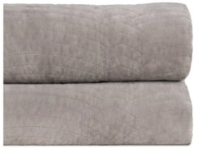 Szürke bársony steppelt ágytakaró 180x260 cm – Ixia