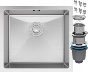 Függesztett Mosogató Acél Egykamrás Króm BARI49