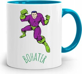 Kék Bögre Gyerekeknek Szuperhős +név nyomott mintával