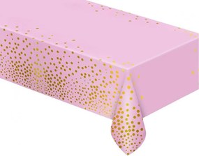 Rózsaszín B&C Gold Dots fólia asztalterítő 137x183 cm