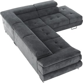 Ülőgarnitúra, szürke, szövet, jobbos, BUTON P