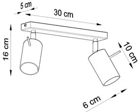 Sollux SL.0092 - Spotlámpa RING 2 2xGU10/10W/230V fekete