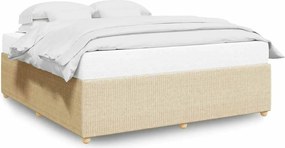 vidaXL krémszínű szövet ágykeret matrac nélkül 200 x 200 cm