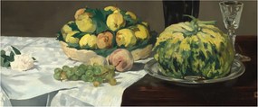 Kép - Edouard Manet, Still Life with Melon and Peaches, reprodukciók (120x50 cm)
