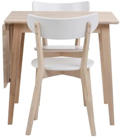 Filippa matt lakkozott tölgyfa étkezőasztal lehajtható asztallappal, 80 x 80 cm - Rowico