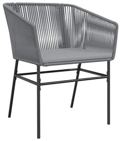 9 részes szürke polyrattan üveg kerti étkezőgarnitúra párnával