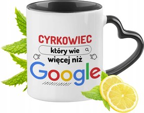 Cirkuszos Bögre Fekete Szív Alakú Füllel Ajándék