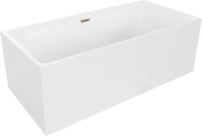 Luxury Nita szabadon álló fürdökád akril  170 x 80 cm, fehér,  leeresztö arany - 52091708000-G Térben álló kád