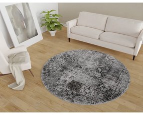 Szürke mosható kerek szőnyeg ø 120 cm – Vitaus