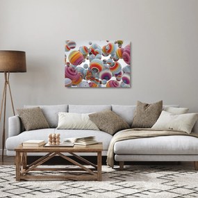 Festett gömbök képe (üvegen) (70x50 cm)