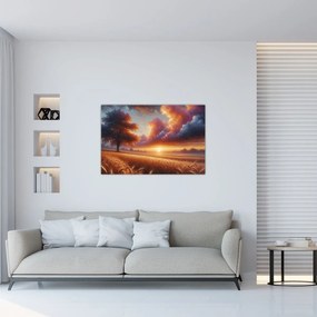 Kép – Naplemente a mezőn (90x60 cm)
