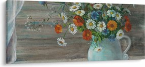 Kép - réti virágok, olajfestmény (120x50 cm)