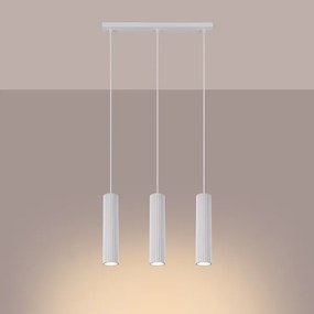 Sollux SL.1537 - Csillár zsinóron KARBON 3xGU10/10W/230V fehér