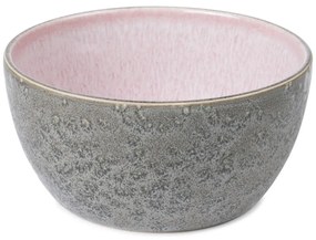 Premium szürke-rózsaszín agyagkerámia szervírozó tálka, ø 14 cm - Bitz