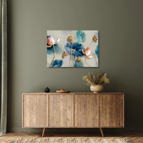 Kép virággal (üvegen) (70x50 cm)