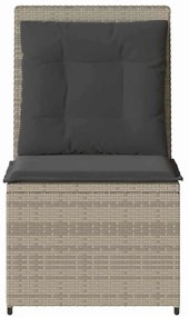 Kerti kanapé párnával Világosszürke Poli rattan