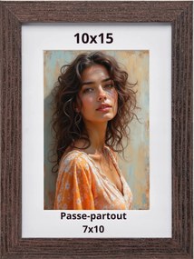 Képkeret 10x15 sötétbarna Sopot passepartout 7x10