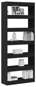 Fekete Könyvespolc Fekete Fa 80 x 30 x 198 cm Polc
