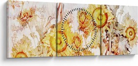Kép - Napraforgó, festmény (órával) (90x30 cm)