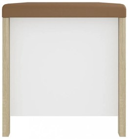 fehér és sonoma tölgy színű tárolódoboz párnával 105x40x45 cm