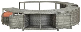szürke polyrattan jakuzzi-keret