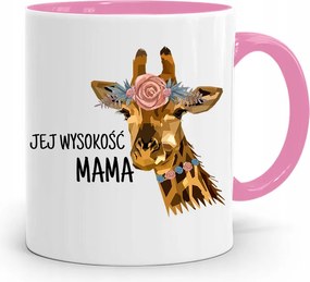 Rózsaszín Bögre Ajándék Anyukáknak Őfelsége Anya fényképes nyomattal