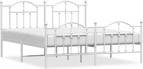 vidaXL fehér fém ágykeret fej- és lábtámlával 183 x 213 cm