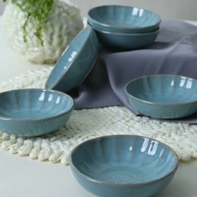 Laguna kőagyag tál 6 db 12 cm, türkiz