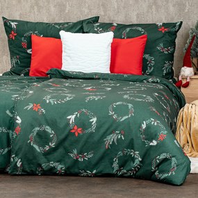 4Home Poinsettia karácsonyi pamut ágyneműhuzat, 140 x 220 cm, 70 x 90 cm, 140 x 220 cm, 70 x 90 cm