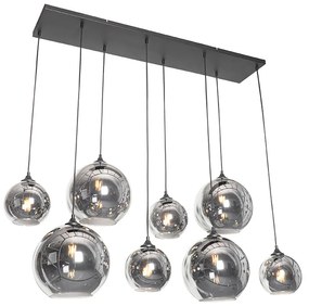 Art Deco lógólámpa fekete füstüveggel 8-lámpás - Sandra