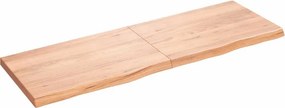 vidaXL világosbarna kezelt tömör fa fürdőszobai pult 180x60x(2-6) cm