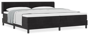 Boxspring Ágy Mattal Fekete 200x200 cm Bársonyos