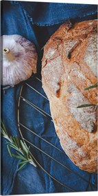 Vászonkép Kenyér Fokhagyma Reggeli Rozmaring Vintage 60x120