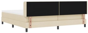 Boxspring Ágy Matrac Kígyóban Krém 200x200 cm Szövet