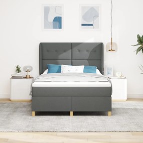 Boxspring Ágy Matracokkal Sötét Szürke 160x200 cm Szövet
