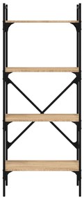 4 szintes sonoma tölgy szerelt fa könyvespolc 56x31,5x138,5 cm