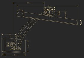 Képmegvilágító Lámpa Arany LEV KUTEK ELV-PODS-1-Z-380-DL